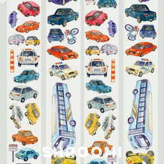 City Vehicles PET Tape City Vehicles PET Tape – Hand-drawn Car Design Tape