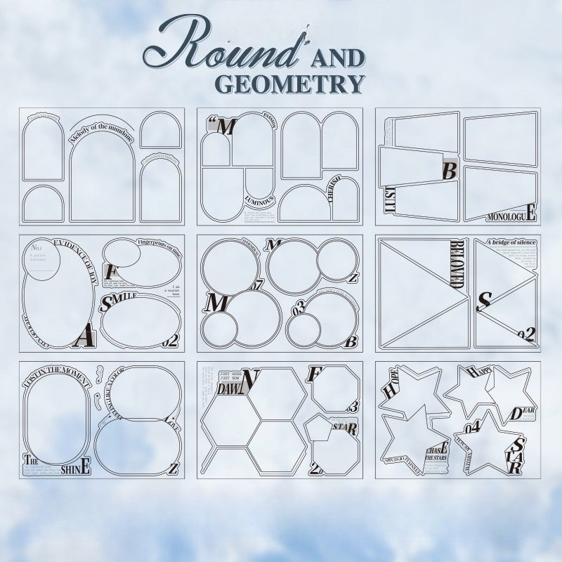 Geometric frame storyboard stickers with blank panels, photo-frame layouts, and clean collage frames - image 5