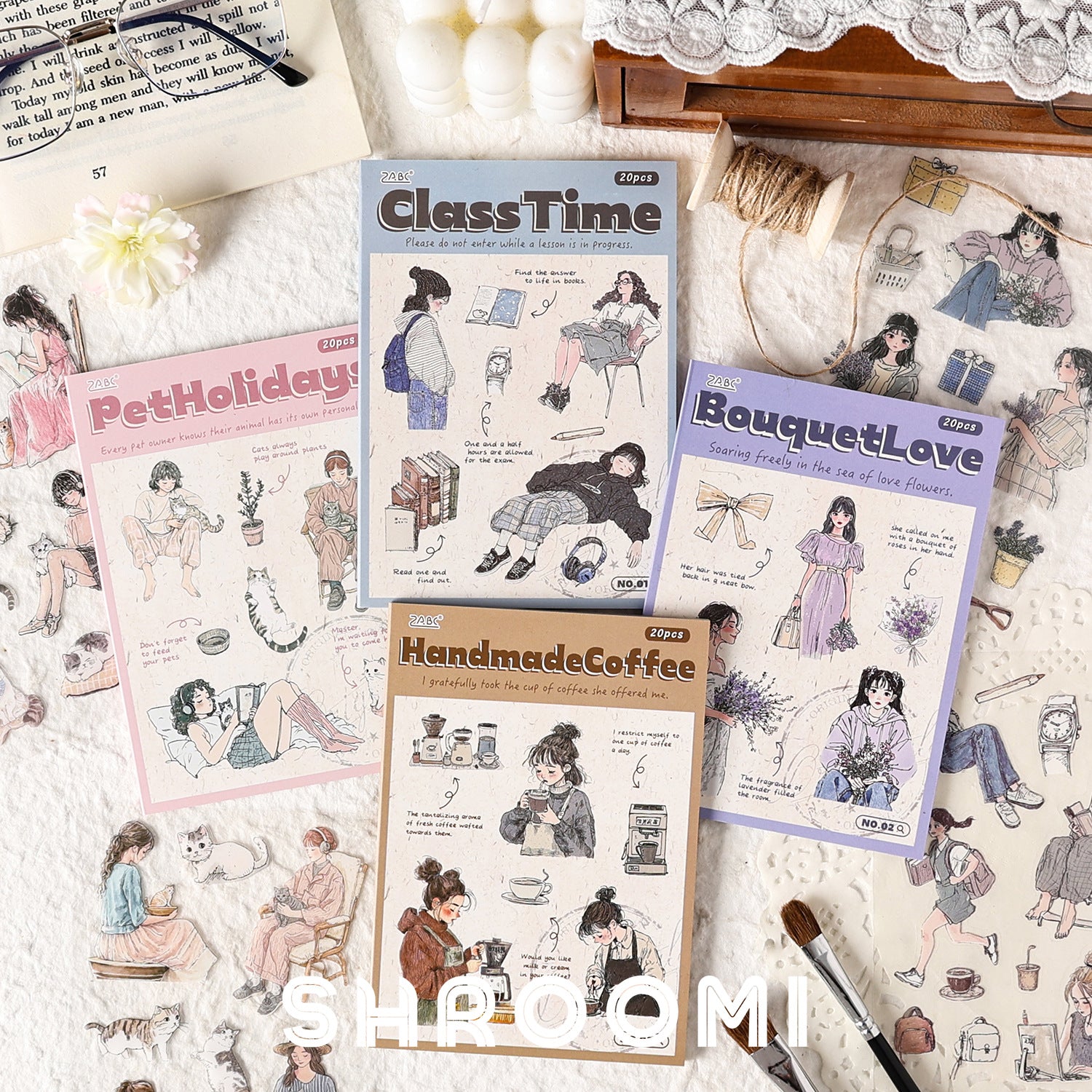 Forest Girl Sticker Collection Forest Girl Sticker Book – Nature Aesthetic Girl Stickers for Journals & Crafts