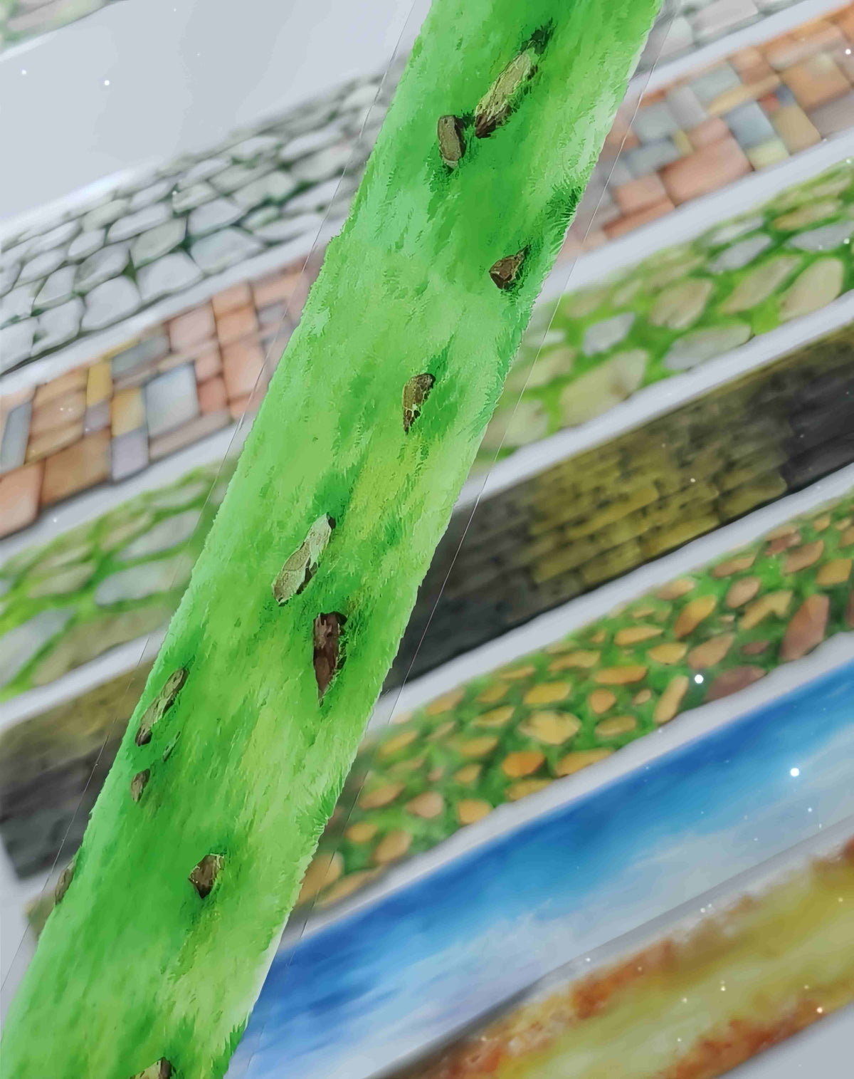 Ground Scenery PET Tape – stone and grass pavement design, one of nine styles in the Ground Scenery collection