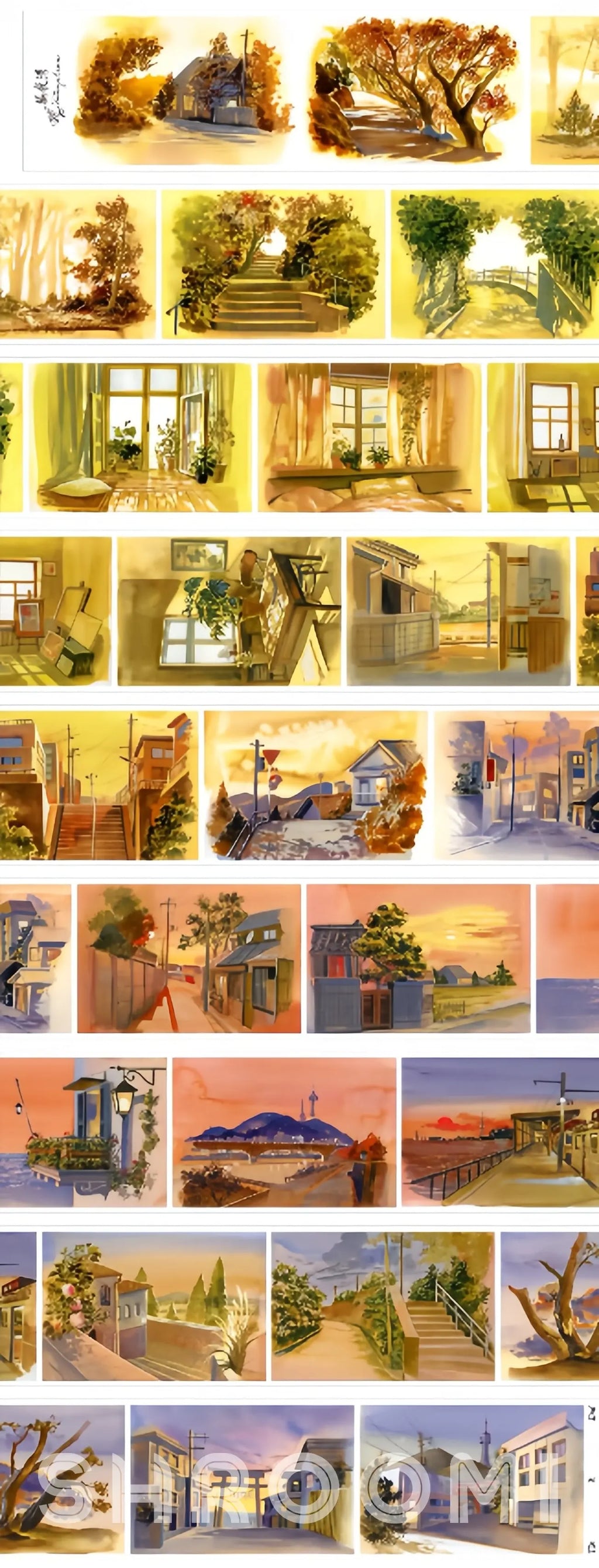 Shroomi Journal Tape: Amber Bay at Dusk scenery, PET material by Shroomi