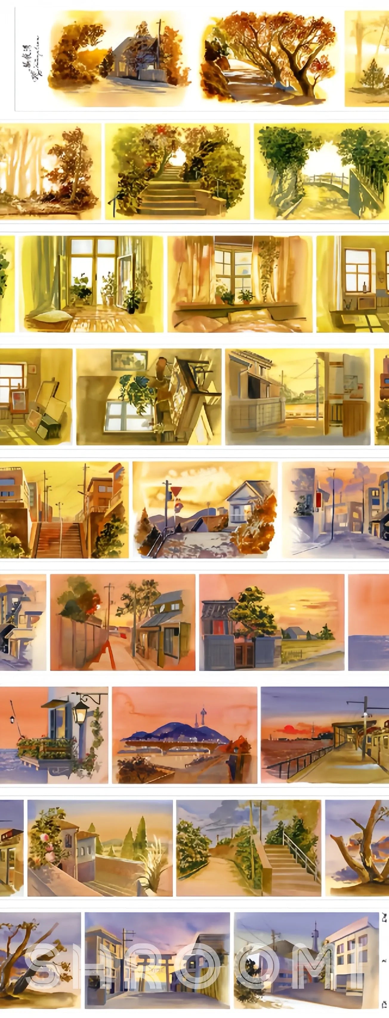 Shroomi Journal Tape: Amber Bay at Dusk scenery, PET material by Shroomi