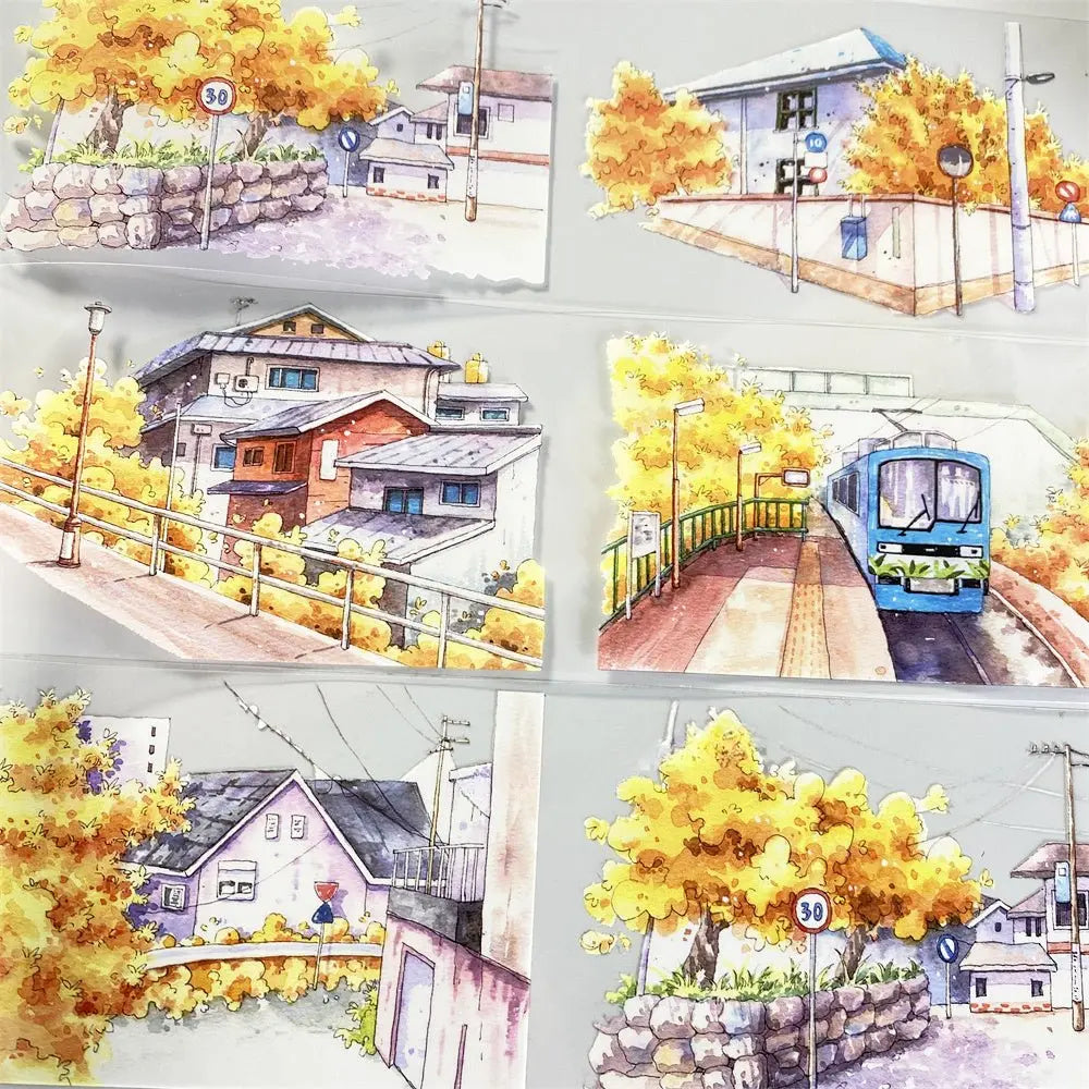 Autumn Suburban Railway PET Tape - Shroomi