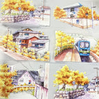 Autumn Suburban Railway PET Tape - Shroomi