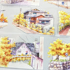 Autumn Suburban Railway PET Tape - Shroomi