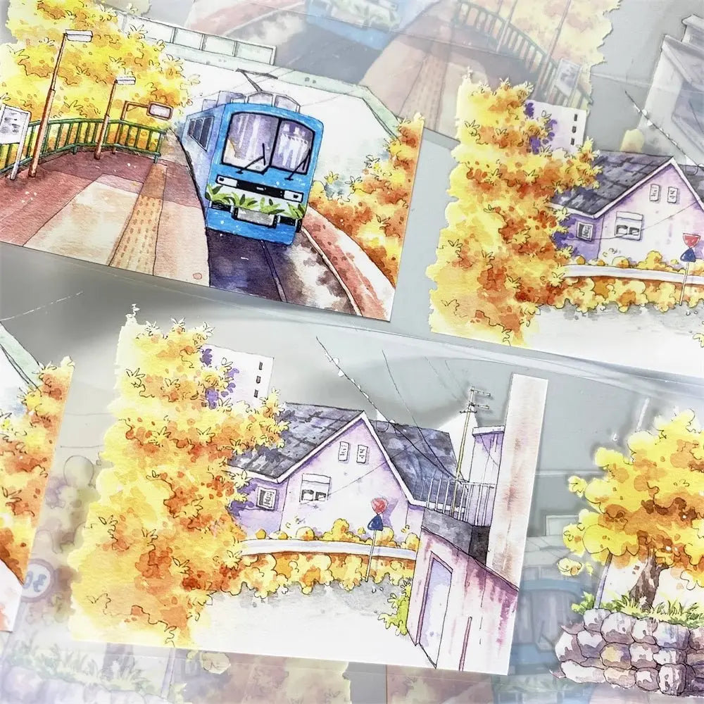 Autumn Suburban Railway PET Tape - Shroomi