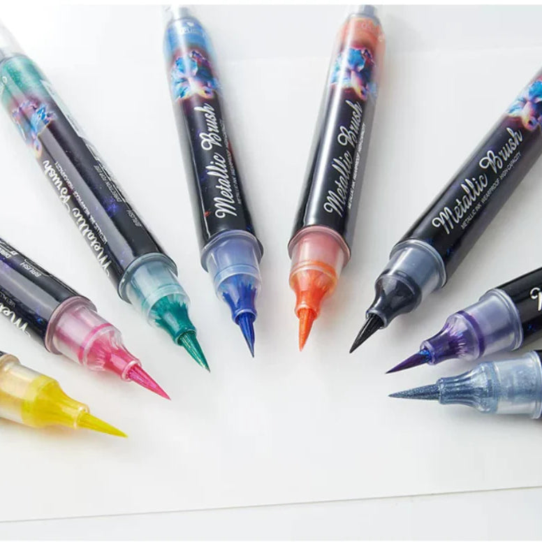 Metallic Glitter Brush Pens