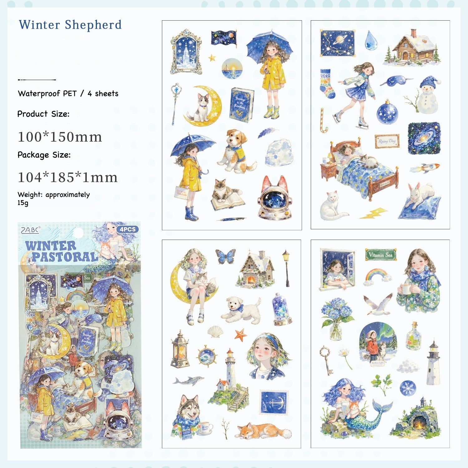 Storybook adventures sticker pack – illustrated character scenes in seasonal settings