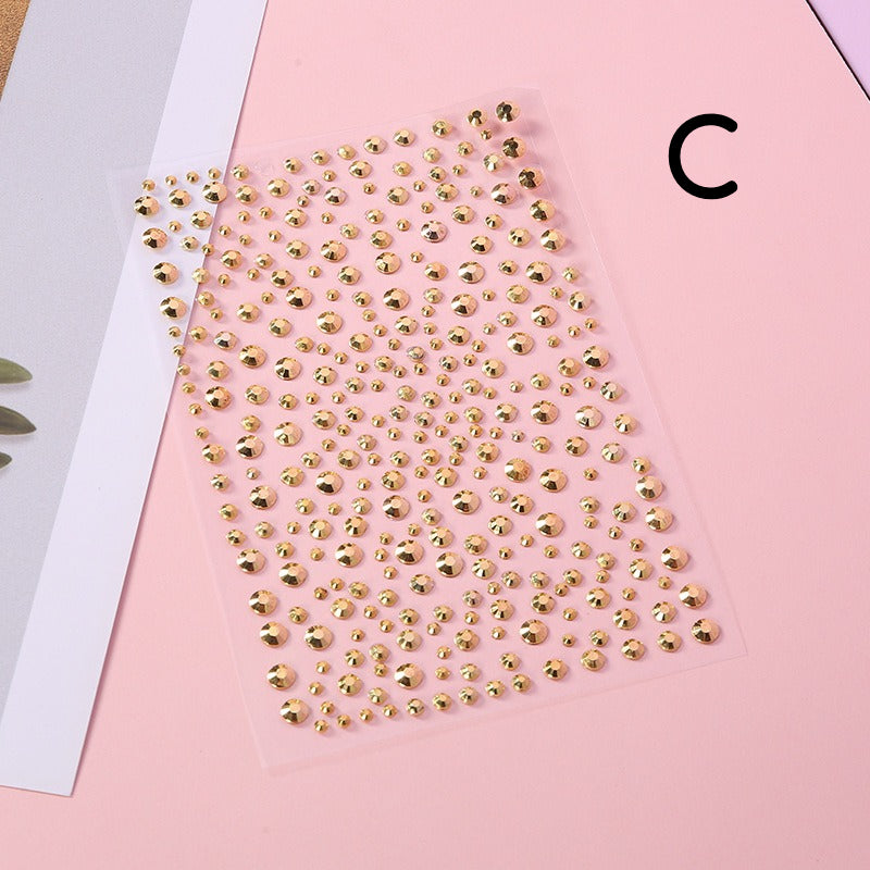 Self-adhesive rhinestone stickers with sparkling gem accents