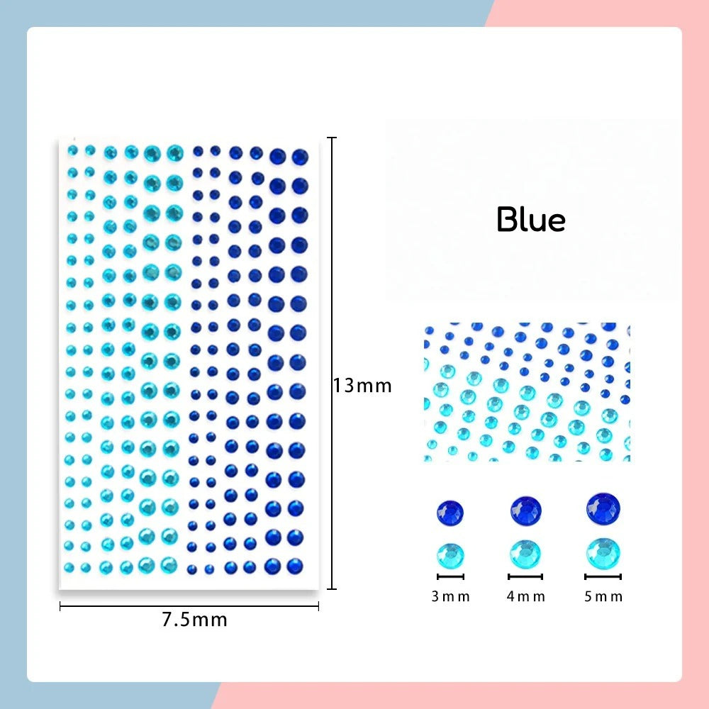Candy Color Rhinestone Sticker Pack