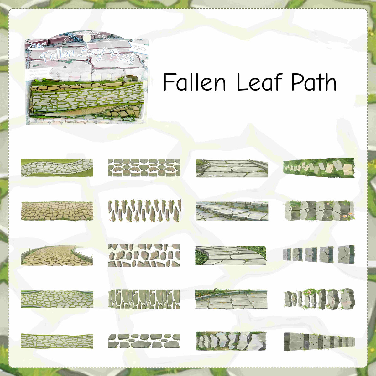 Border sticker of a soil and grass path design, "Scent of Soil"