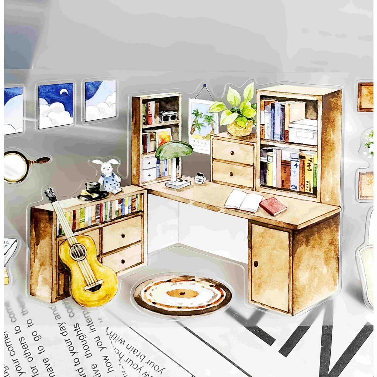 Die-Cut Study Corner PET Tape – cozy study corner design, part of the Study Corner collection