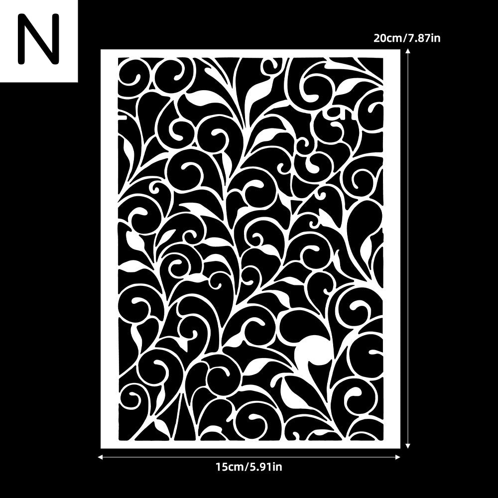 Monstera PET stencil template with leaf cutout pattern
