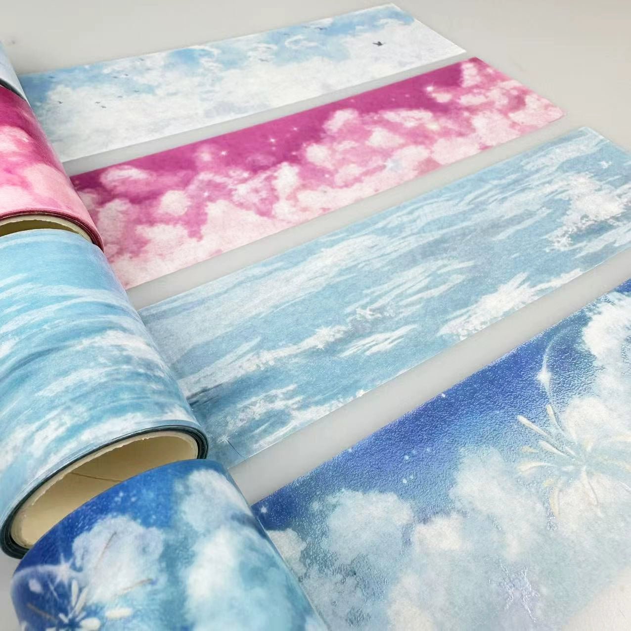 Blue Cloudscape Washi Tape – Sky Scenery for Journaling & Scrapbooking - Shroomi