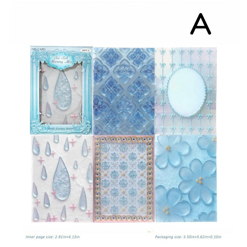 Embossed vellum scrapbooking paper with translucent decorative sheets