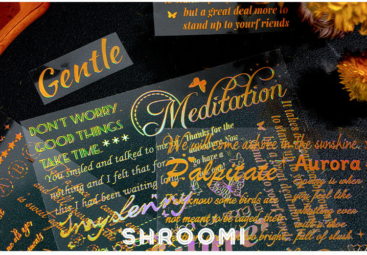 Spring Letters Foil PET Sticker Collection