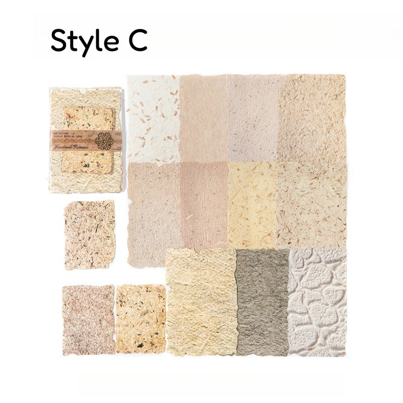 Vintage embossed scrapbooking paper pack with textured neutral sheets