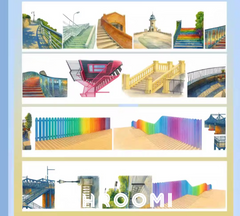 Stairway PET Tape Stairway PET Tape for Scene Collage Journaling