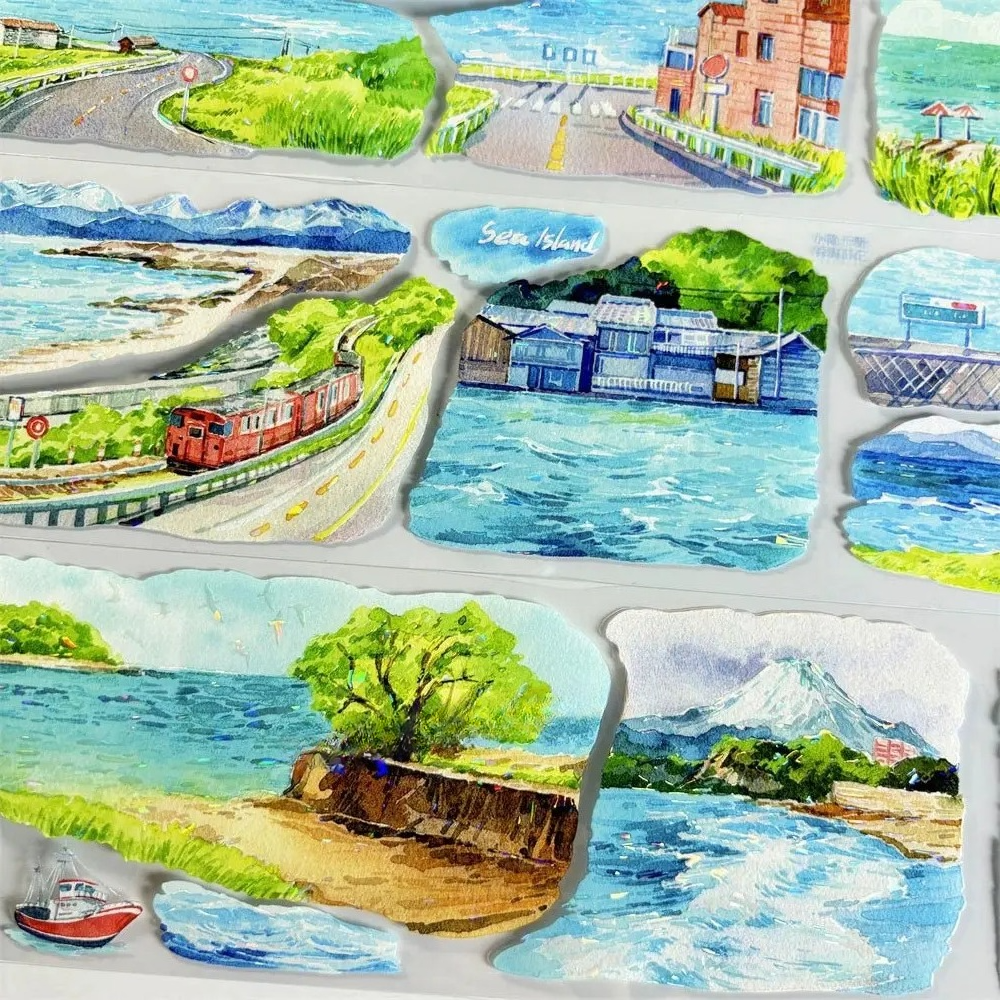 Sea Island Journal PET Tape Sea Island Journal Shell Gloss PET Tape | Summer Seaside Scenery