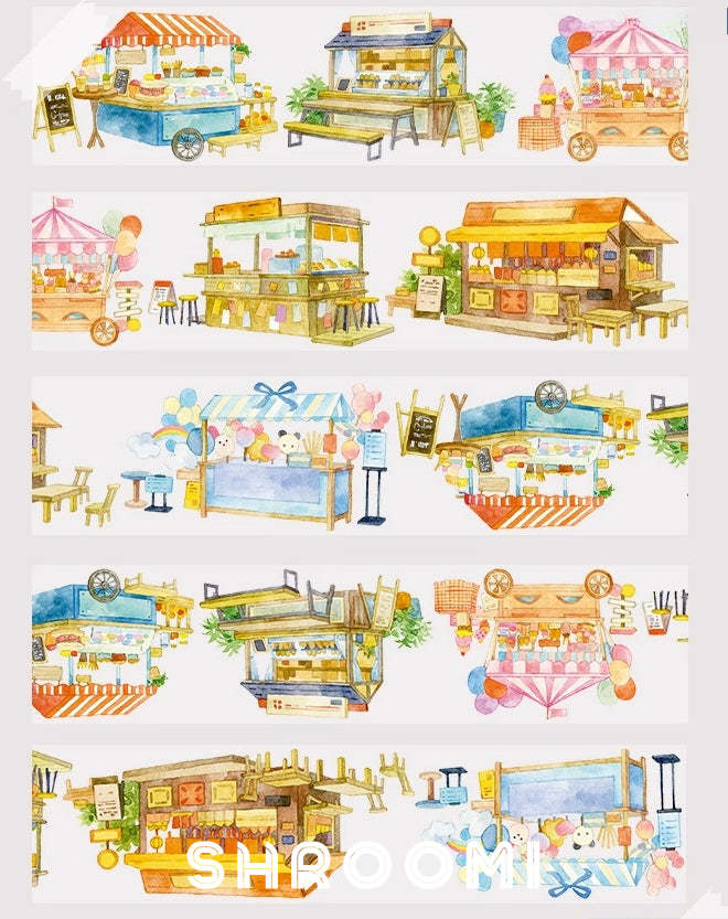 Little Market PET Tape Little Market PET Tape – Colorful Street Vendor Washi