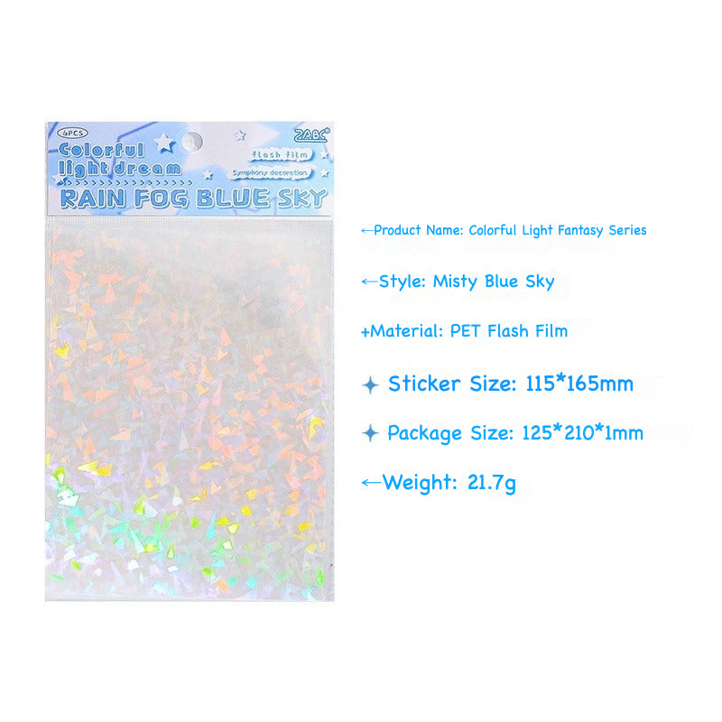Holographic rainbow iridescent color-shifting film sticker pack