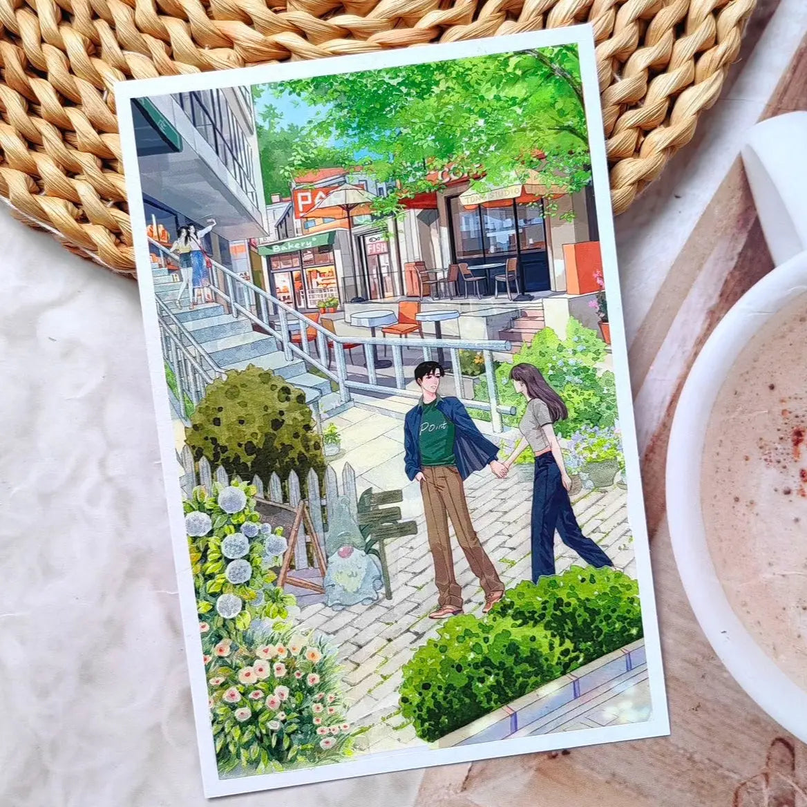 Corners of the City - Buildings, Roadside Shops, Pavement Corners of the City PET Tape | Japanese Anime Style Scenery