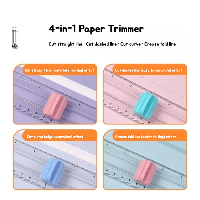 Crafty Cut 4-in-1 Paper Trimmer / Cutter Crafty Cut 4-in-1 Paper Trimmer Cutter for Journaling & Crafting | Straight, Wave, Perforate, Score