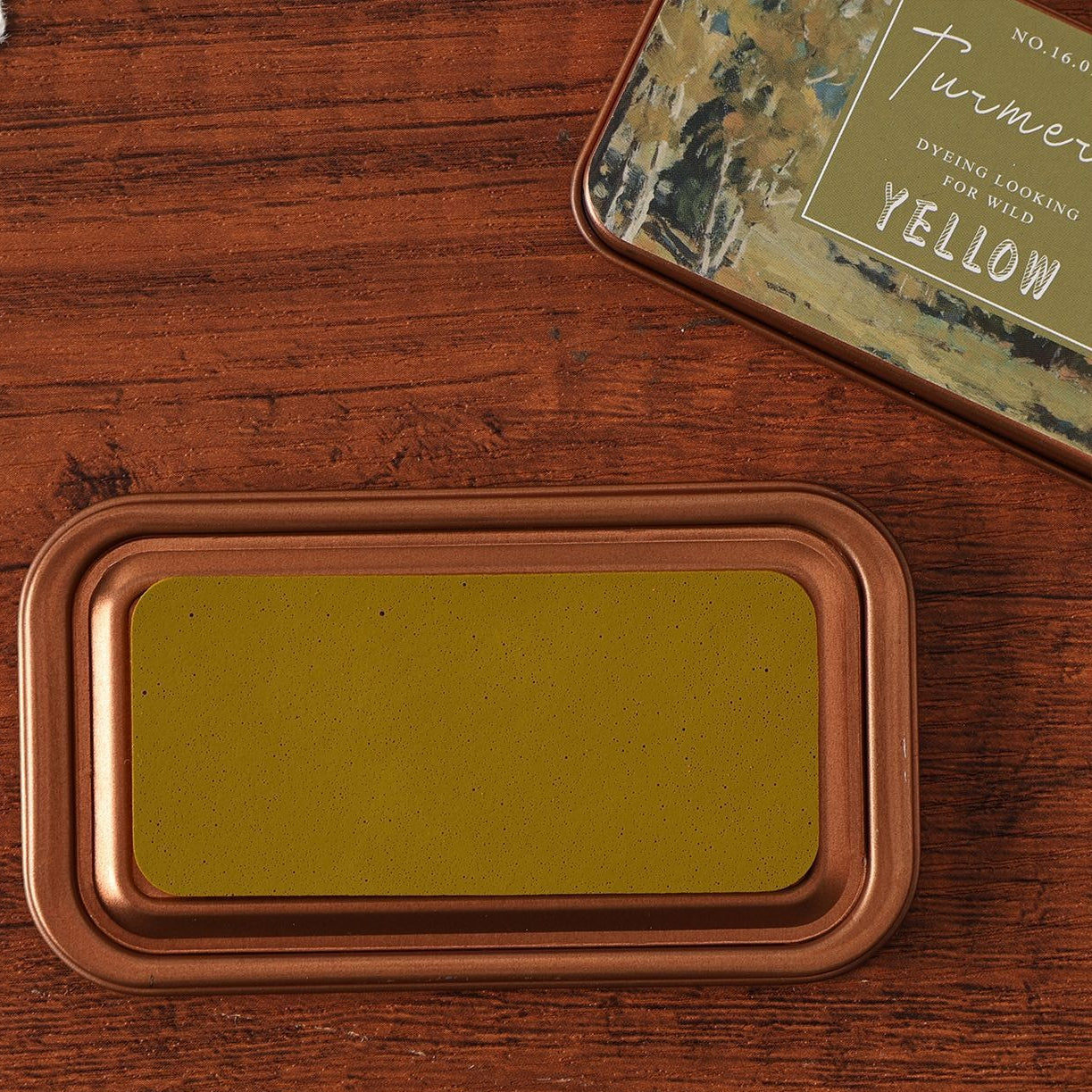 Nature palette cotton ink pad tins with metal cases, rich stamping colors, and vintage label artwork