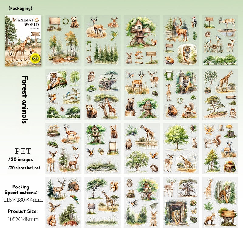 Animal World PET Stickers - 4 Styles