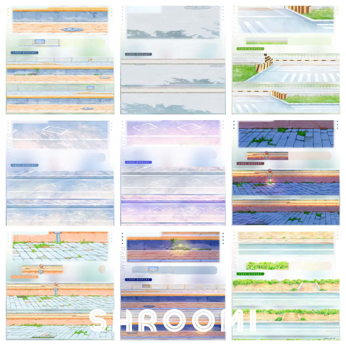 Street & Road Collection Vol.1 - 9 Styles Street & Road Collection Vol.1 – PET Tape Set for Journaling & Scene Making | Shroomi