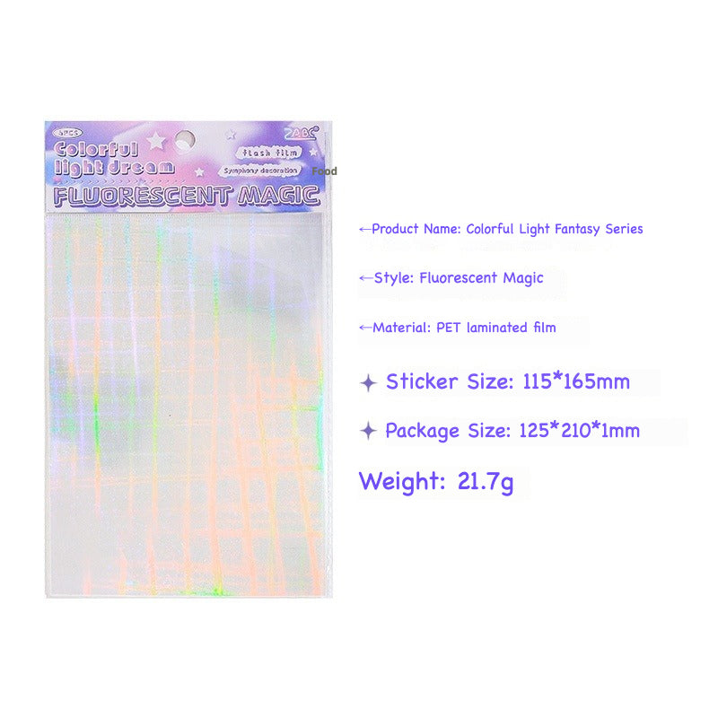 Holographic Rainbow Iridescent Sticker Pack – Color-Shifting Film Stickers