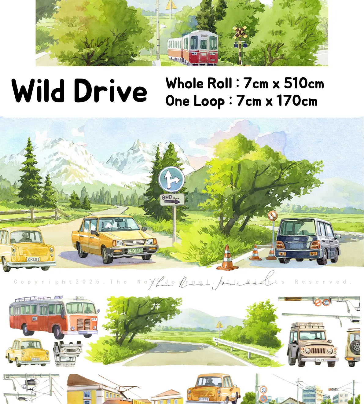 Drive & Dwell · Road Trip & Camping Tape Drive & Dwell PET/Washi Tape | Road Trip & Camping Scenery