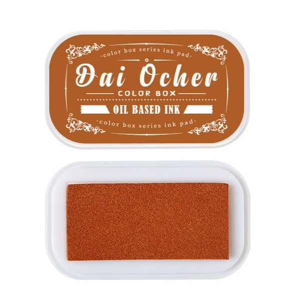 Vintage oil-based ink pad set with colorful retro label cases for rubber stamps, planners, tags, and paper crafts