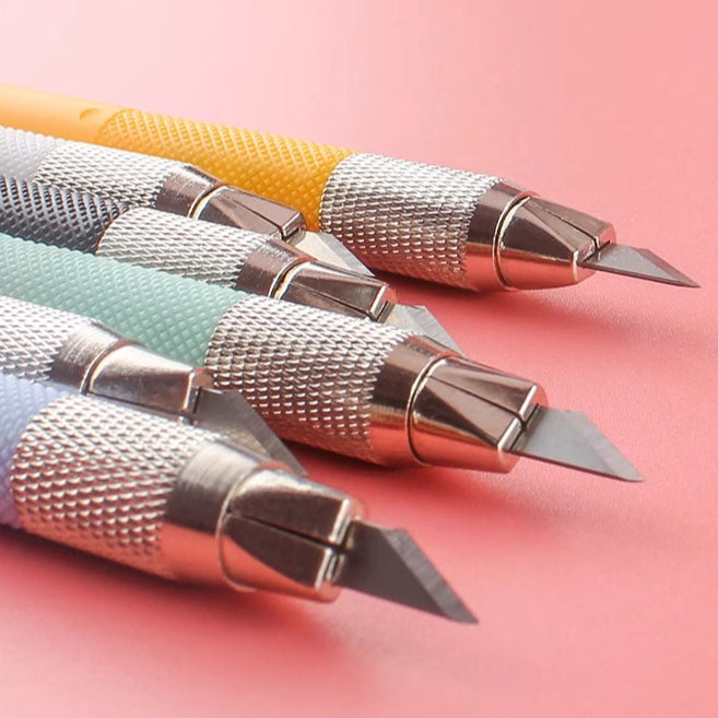 Colorful Exacto Craft Knife, Hobby Knife ColorWhirl Craft Knife | Precision Pen Cutter for Paper, Tape & Wood Carving – Includes 12 Blades