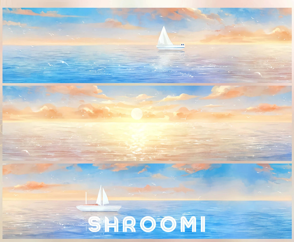 Sky Collection Vol.2 - One Loop/Whole Roll Sky Collection Vol.2 – Sunrise, Cloud & Twilight PET Tape Set for Journaling