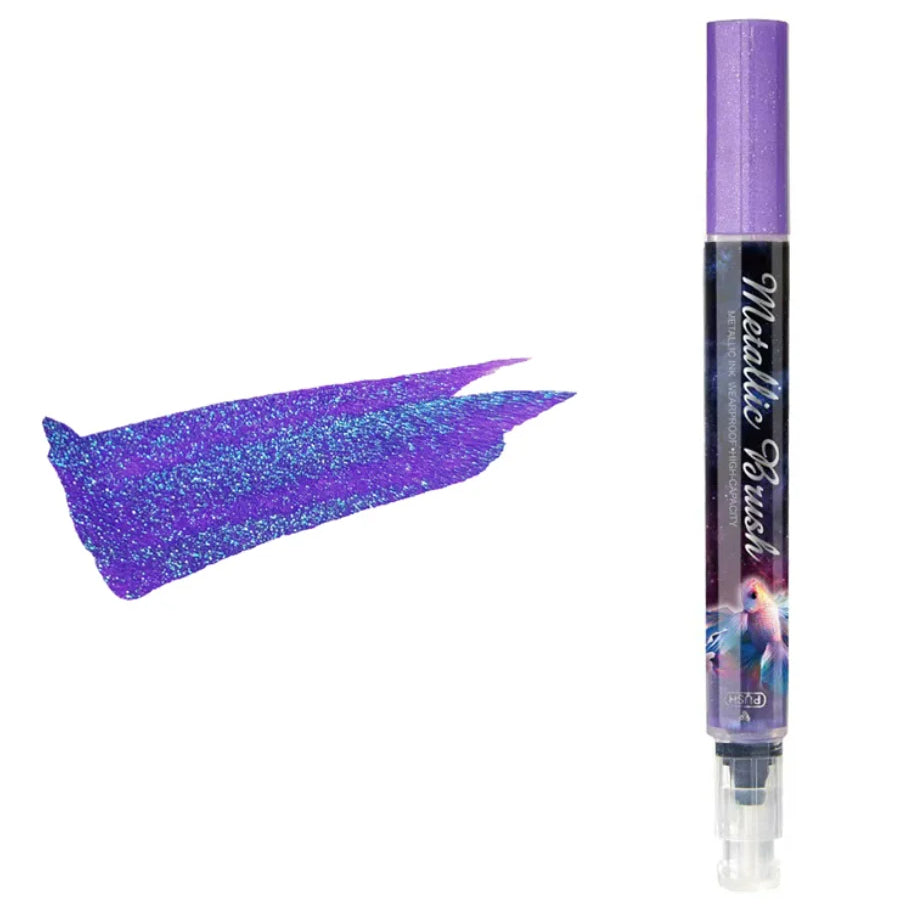 Metallic Glitter Brush Pens