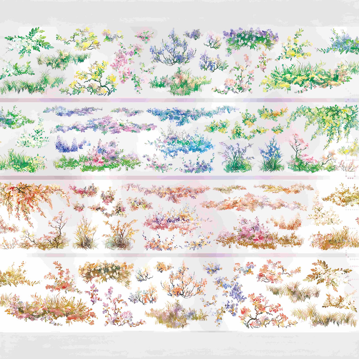 Design from the 10-piece Autumn Campus & Meadow Collection decorative tape, featuring an autumn nature motif