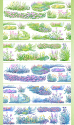 Little Blossom Field – Day & Night PET Tape Little Blossom Field Washi Tape – Day & Night Floral Scenery Tape for Journaling & Diorama Design