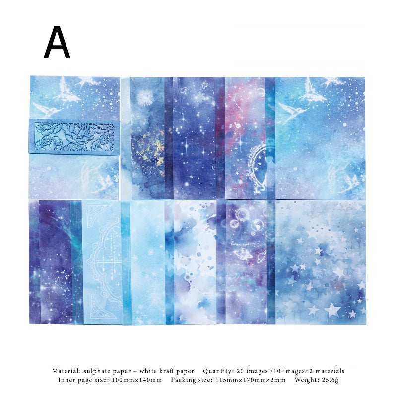 Watercolor wash scrapbooking paper with die-cut lace floral border detail