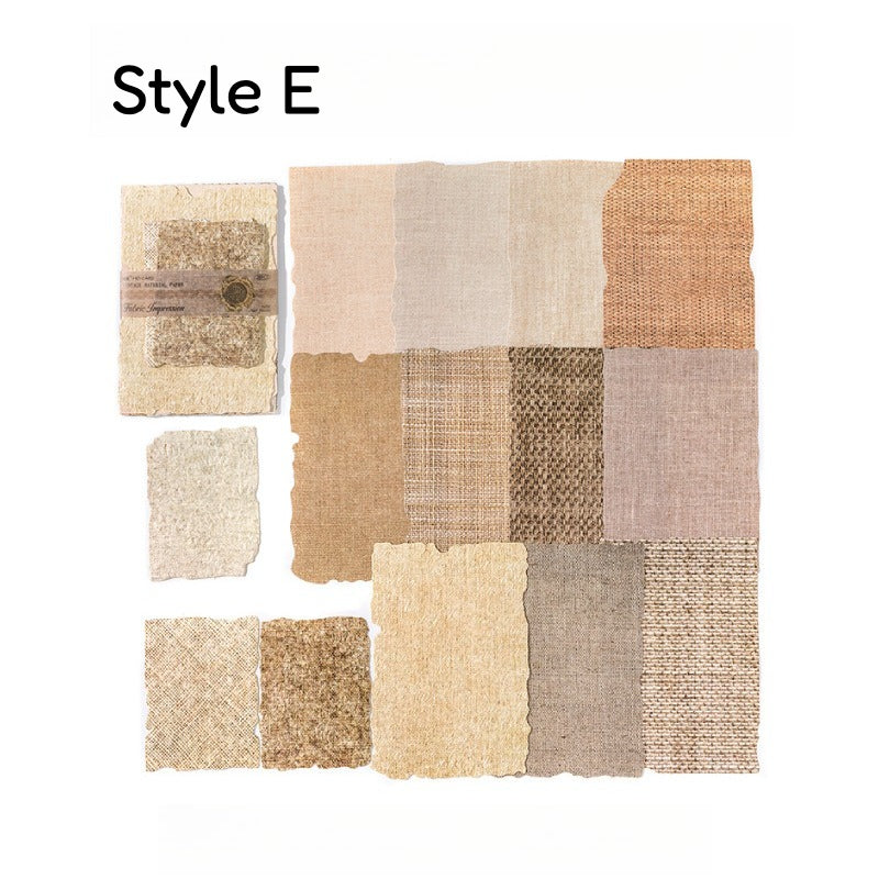 Vintage embossed scrapbooking paper pack with textured neutral sheets