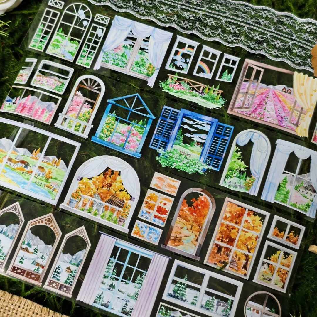 Four Seasons Window scenic decorative tape design