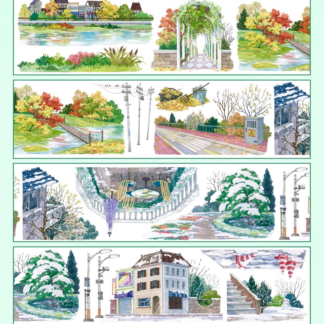 Autumn & Winter Scenery PET Tape Autumn & Winter Scenery PET Tape | Seasonal Crafting Stickers