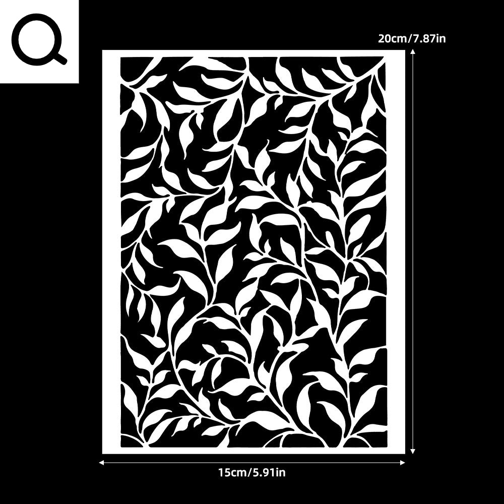 Monstera PET stencil template with leaf cutout pattern