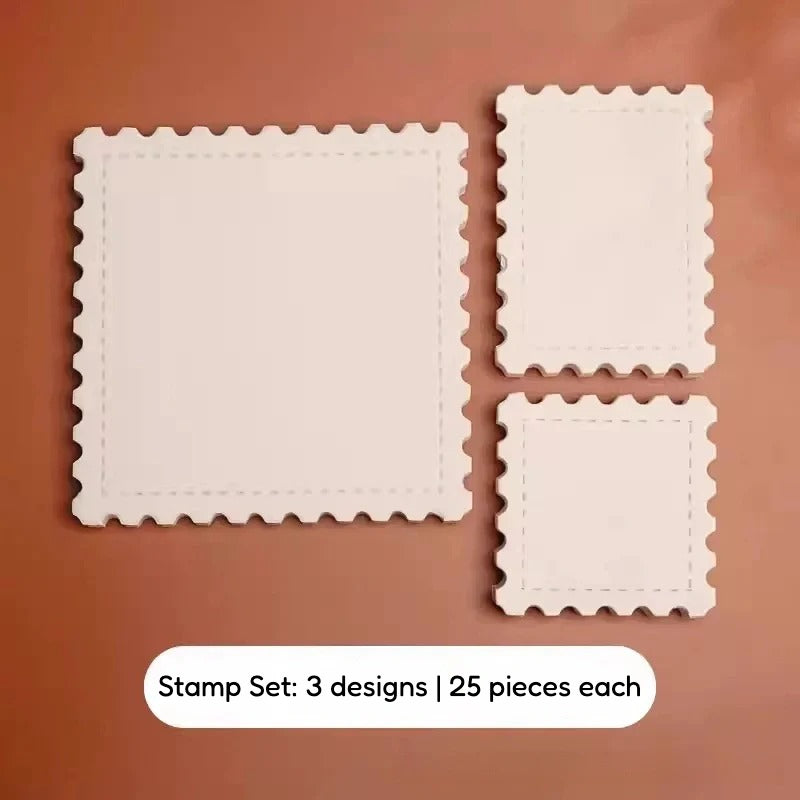 Blank Stamp & Ticket Shaped Watercolor Cards for Journaling