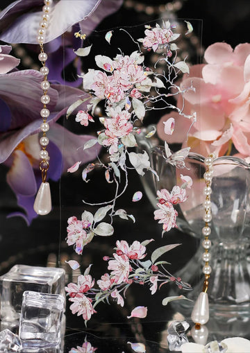 Silent Falling Blossoms floral decorative tape design