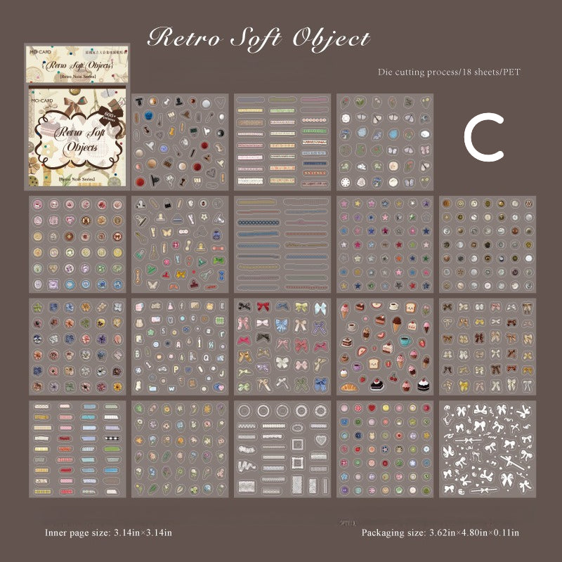 Retro Notes letter and number sticker book with alphabets, numbers, phrases, and label stickers - image 11