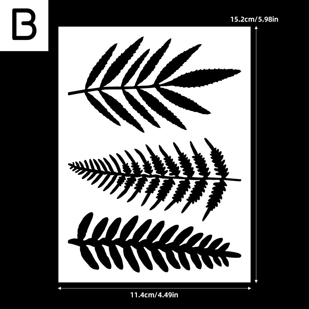 Monstera PET stencil template with leaf cutout pattern