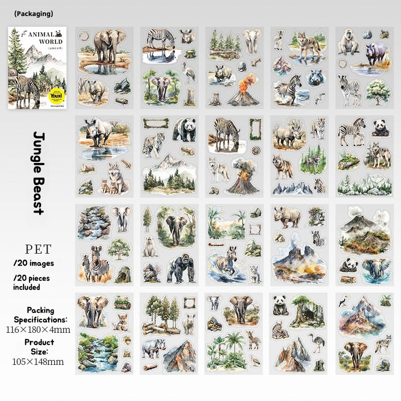 Animal World PET Stickers - 4 Styles