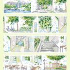 Fading Youth PET Tape Fading Youth Washi Tape – 8cm Wide Campus Scenery Tape for Journaling & Scrapbooking