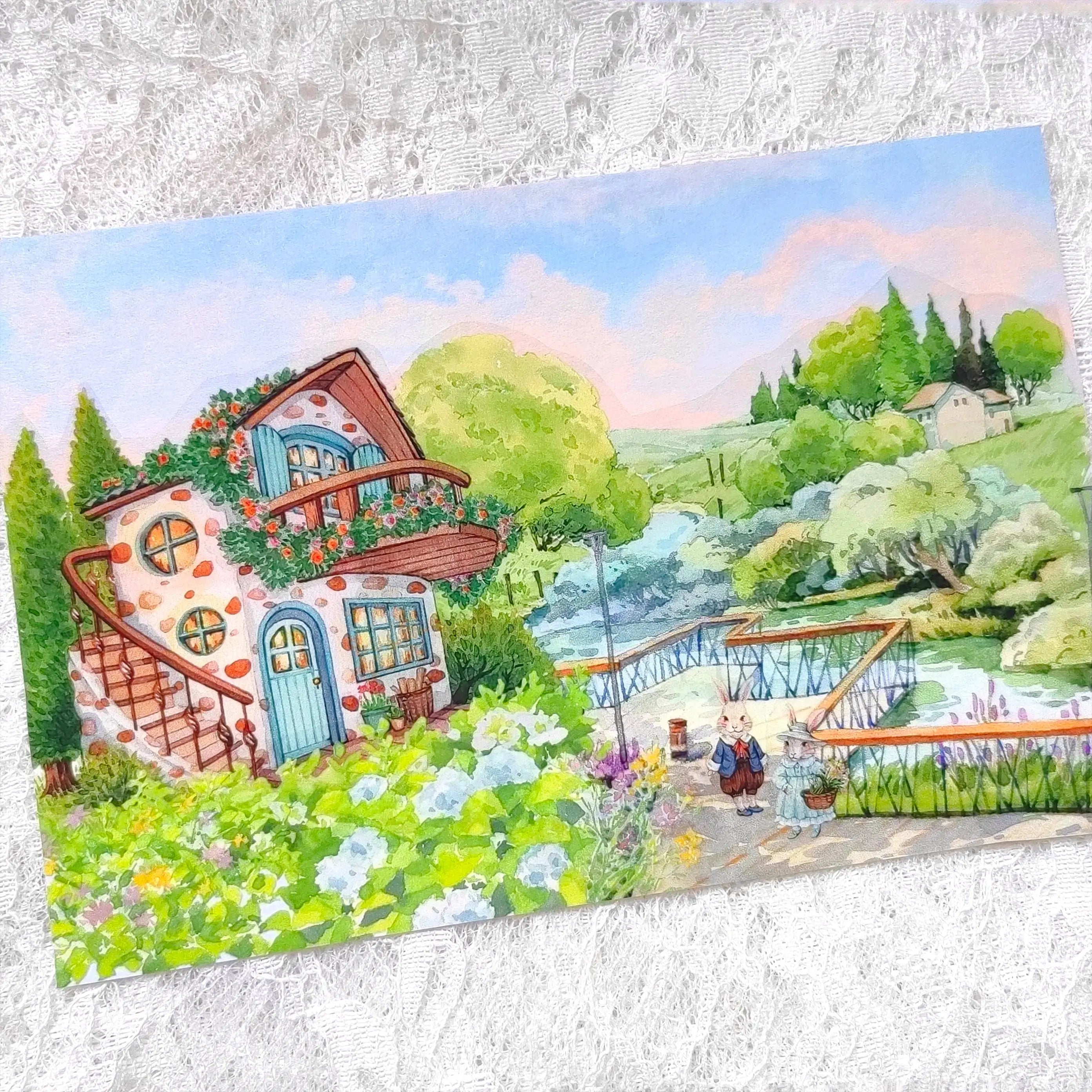 Corners of the City - Buildings, Roadside Shops, Pavement Corners of the City PET Tape | Japanese Anime Style Scenery